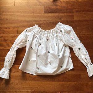 Zara off the shoulder top with embroidered flowers